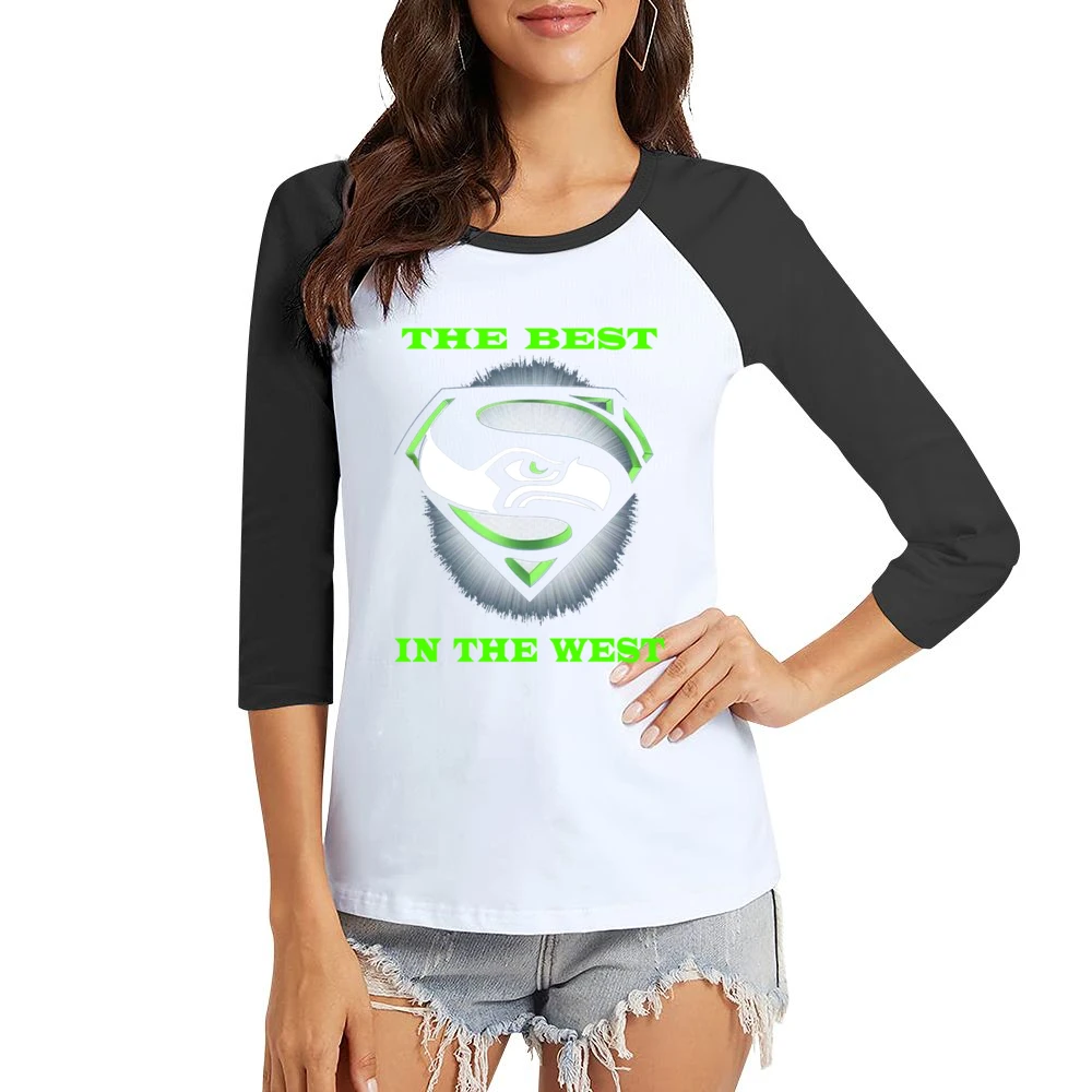 Seattle Seahawks The Best In The West Tshirt Women Ladies 3-4 Sleeve T-Shirt