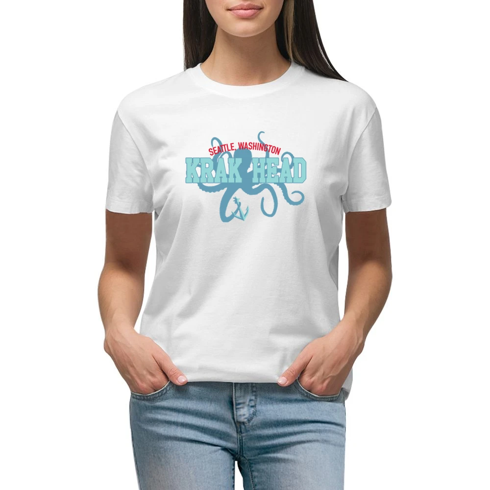 Seattle Washington Krak Head Hockey Fan Premium Women Ladies T-shirt