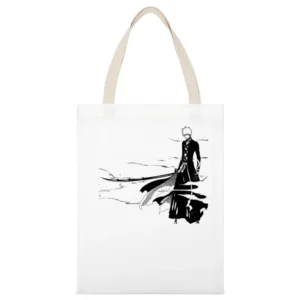 Shinigami Kurosaki Ichigo Black Bankai Bleach anime Tite Kubo manga T White Canvas Tote Shopping Bag