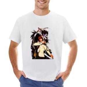 Shinigami Ryuk and yagami light Kira killer Death Note Asian Size Men T-Shirt