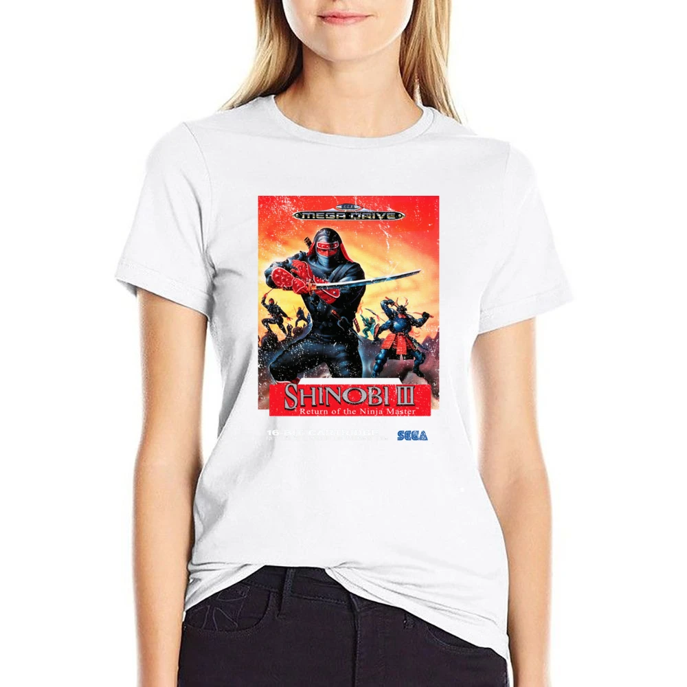 Shinobi 3 Return Ninja Master Sega Genesis Old School Retro Video Game US Size Women Ladies T-shirt