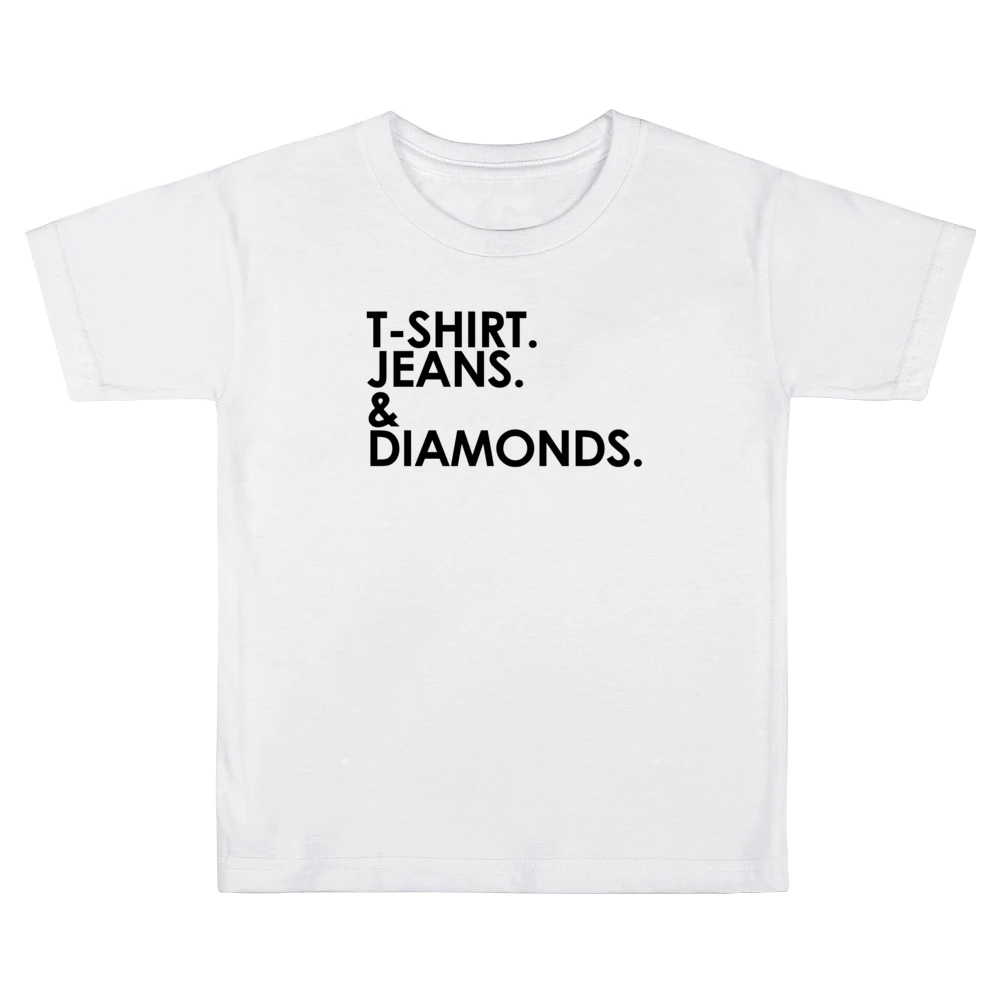 Shirt Jeans And Diamonds Fun Graphic Kids Boys Girls T-Shirt