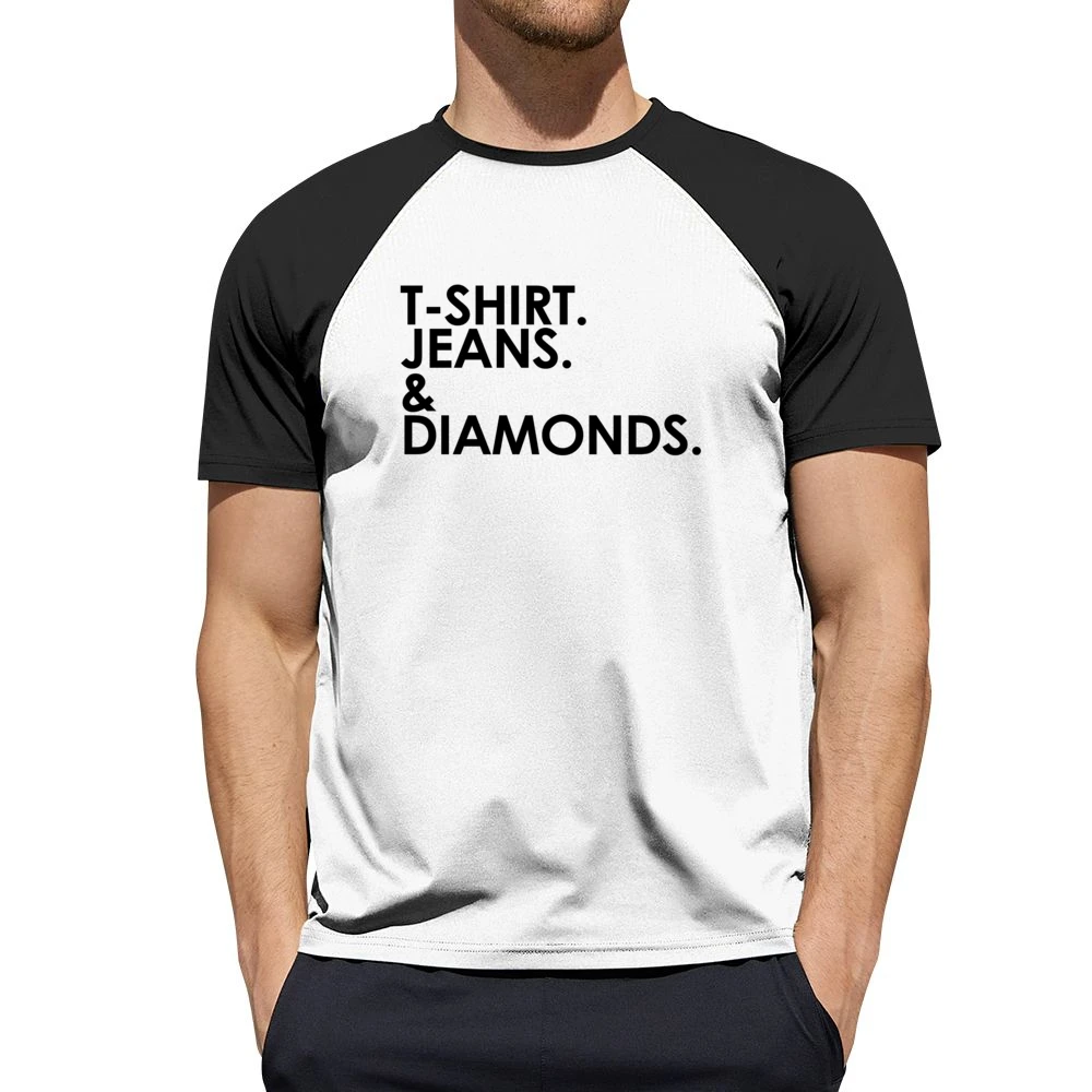 Shirt Jeans And Diamonds Fun Graphic Men Short Sleeve T-Shirt