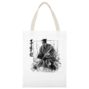 Shogun Assassin Lone wolf and cub itto ogami daigoro-Tomisaburo Wakaya White Canvas Tote Shopping Bag