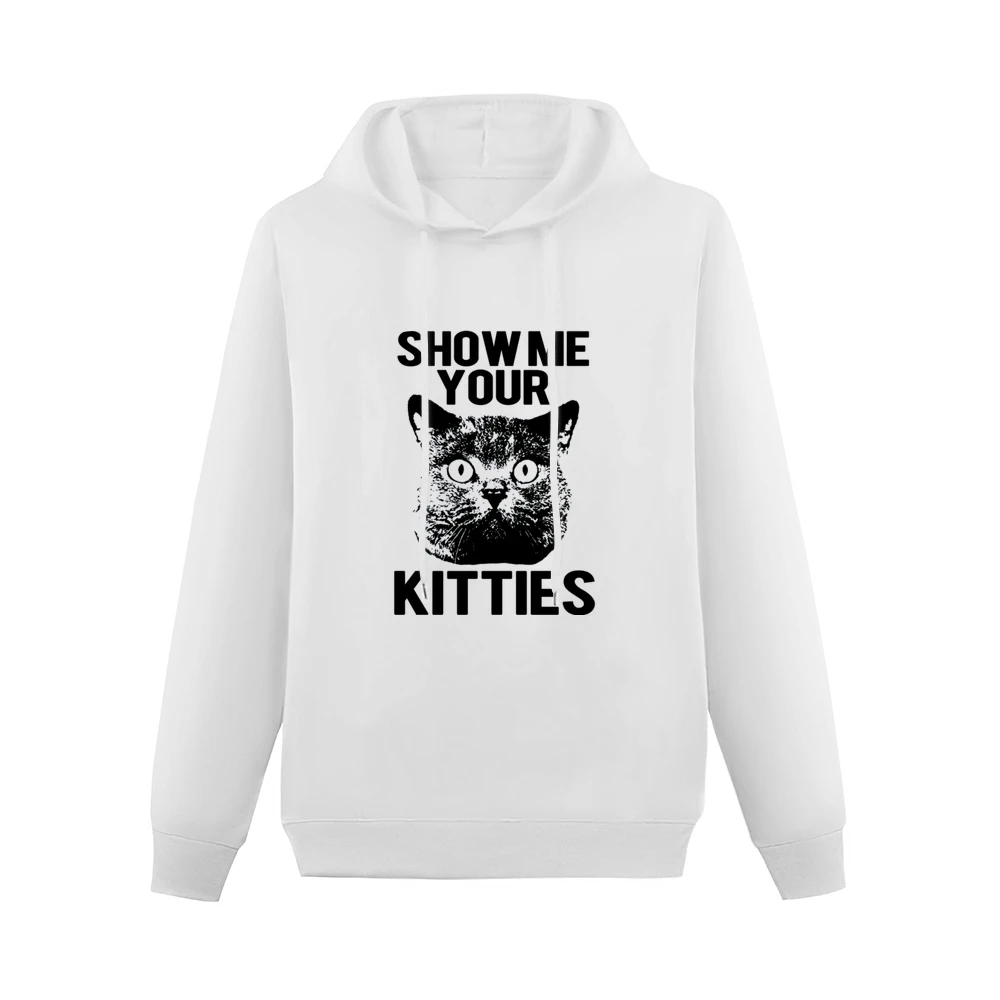Show Me Your Kitties Funny Cat Graphic Men Hoodie Without Pocket