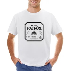 Silver Patron Tequila Graphic Vintage Alcohol Party Tee Shirt Asian Size Men T-Shirt