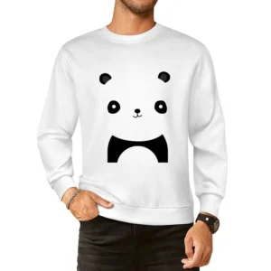 Simple Cute Panda Graphic Popular Animal Tee Shirt European Size Pullover Sweater