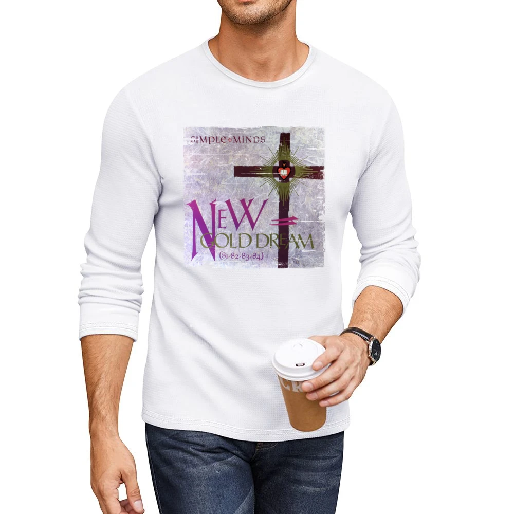 Simple Minds New Gold Dream Album Cover Distressed Image Men CrewNeck Long Sleeve T-Shirt