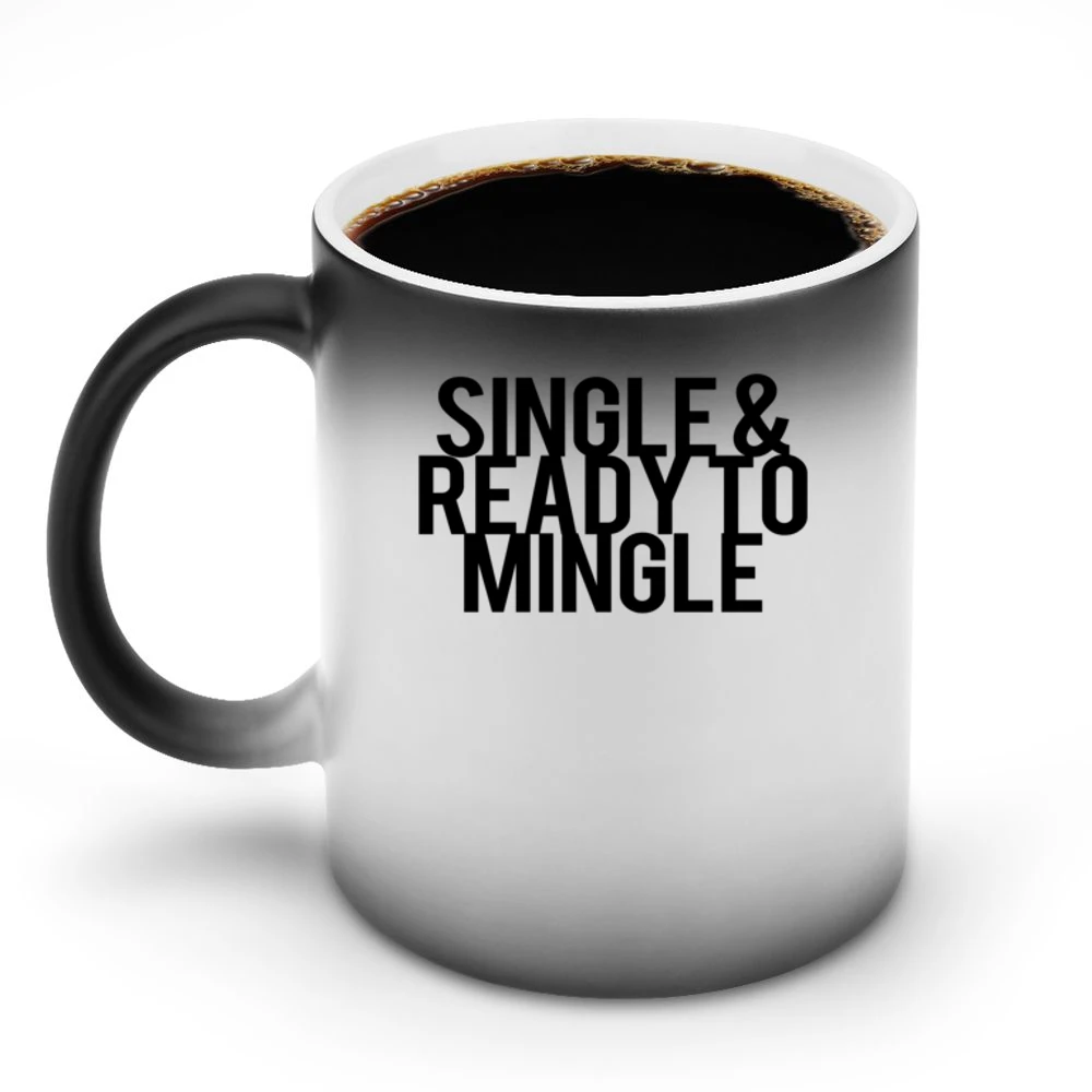 Single And Ready To Mingle Fun Dating Relationships Graphic Discoloration Mug