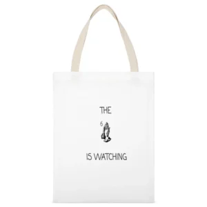Six is watching White Canvas Tote Shopping Bag
