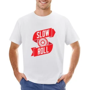 Slow Roll Car Tire Rim Fun Graphic Asian Size Men T-Shirt