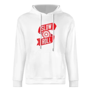 Slow Roll Car Tire Rim Fun Graphic European Size Men Hoodie