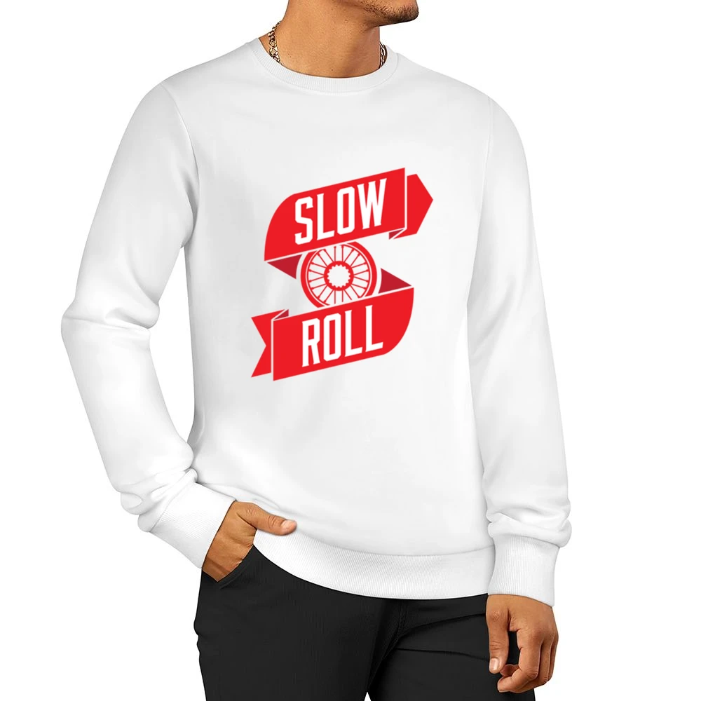 Slow Roll Car Tire Rim Fun Graphic Men Pullover Sweatshirt