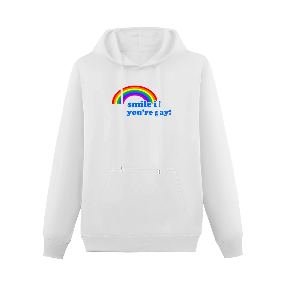 Smile If You Are Gay Fun LGBT Graphic Men Hoodie With Pocket