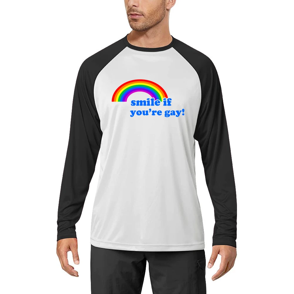 Smile If You Are Gay Fun LGBT Graphic Men Long Sleeve T-Shirt