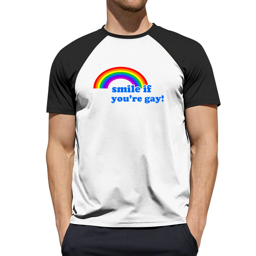 Smile If You Are Gay Fun LGBT Graphic Men Short Sleeve T-Shirt