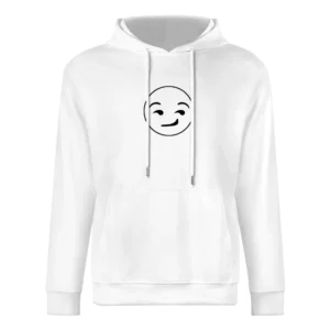 Smirking Emoji Face Cute Fun Text Graphic European Size Men Hoodie
