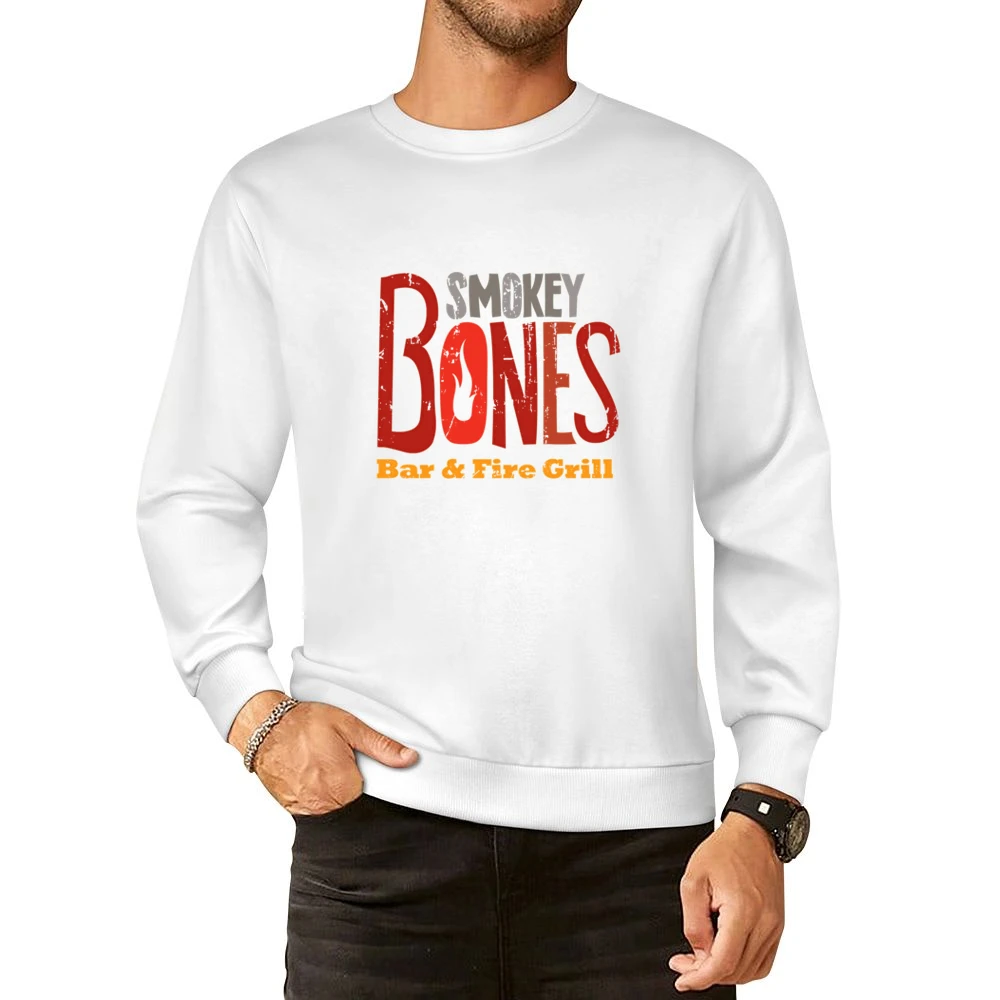 Smokey Bones Fast Food Restaurant Distressed Look European Size Pullover Sweater