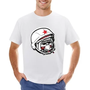 Smooking Monkey Cosmonaut Asian Size Men T-Shirt
