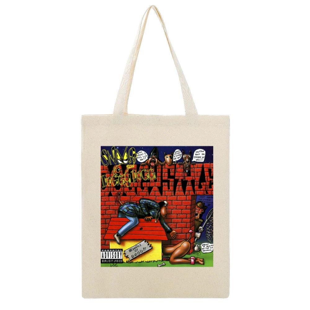 Snoop Dogg Doggystyle tshirt white Beige Canvas Tote Shopping Bag