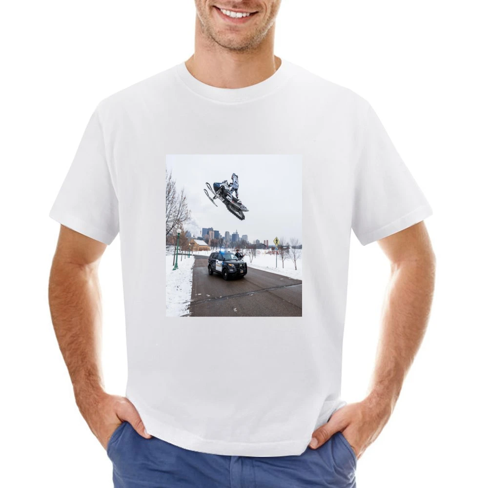 Snowmobile Sled Jump Cop Tshirt (all Colors And Styles Available) Asian Size Men T-Shirt