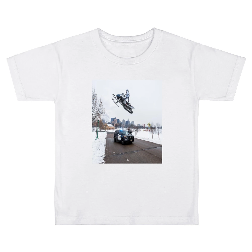 Snowmobile Sled Jump Cop Tshirt (all Colors And Styles Available) Kids Boys Girls T-Shirt