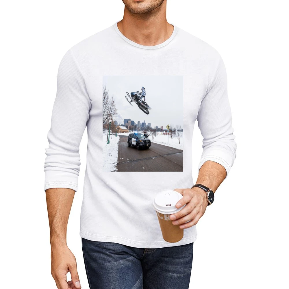 Snowmobile Sled Jump Cop Tshirt (all Colors And Styles Available) Men CrewNeck Long Sleeve T-Shirt