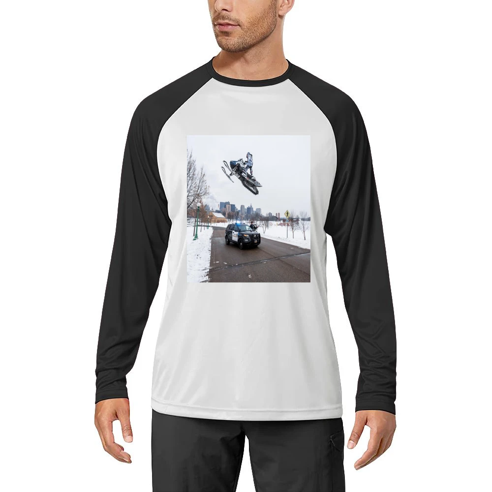 Snowmobile Sled Jump Cop Tshirt (all Colors And Styles Available) Men Long Sleeve T-Shirt