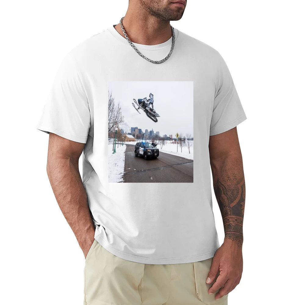 Snowmobile Sled Jump Cop Tshirt (all Colors And Styles Available) Premium Men T-shirt