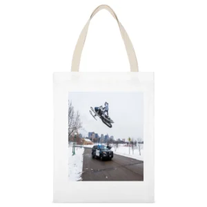 Snowmobile Sled Jump Cop Tshirt (all Colors And Styles Available) White Canvas Tote Shopping Bag