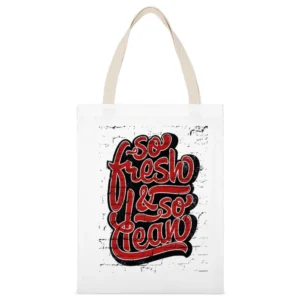 So Fresh And So Clean Hip Hop White Canvas Tote Shopping Bag