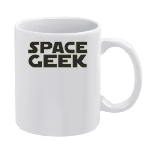 Space geek black text funny White Mug