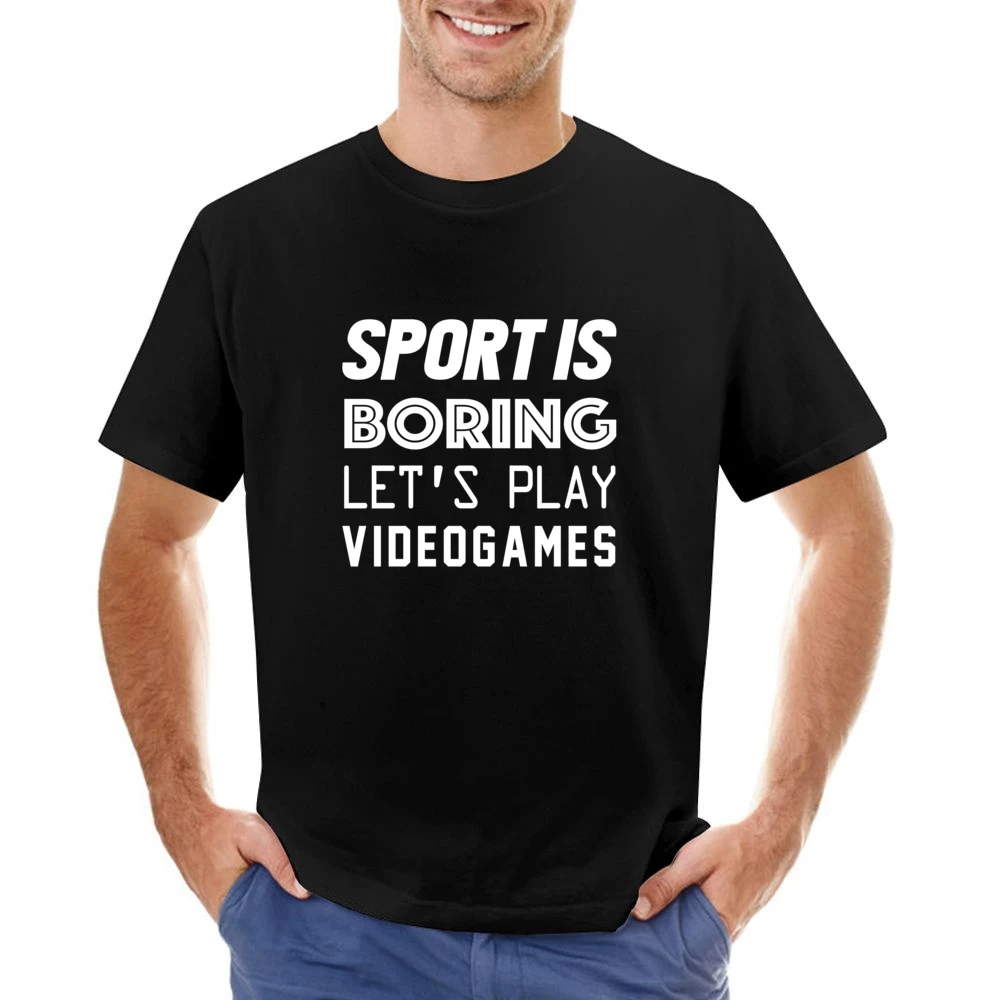 Sport Is Boring Lets Play Video Games Funny Geek Graphic Asian Size Men T-Shirt