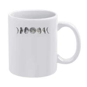 Stages Of The Moon Fun Graphic Tee Shirt White Mug
