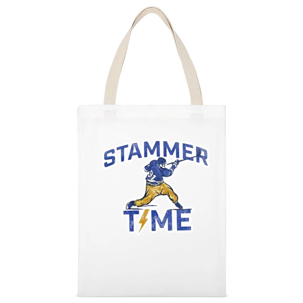 Stammer Time Steven Stamkos Hockey Playoffs Graphic White Canvas Tote Shopping Bag