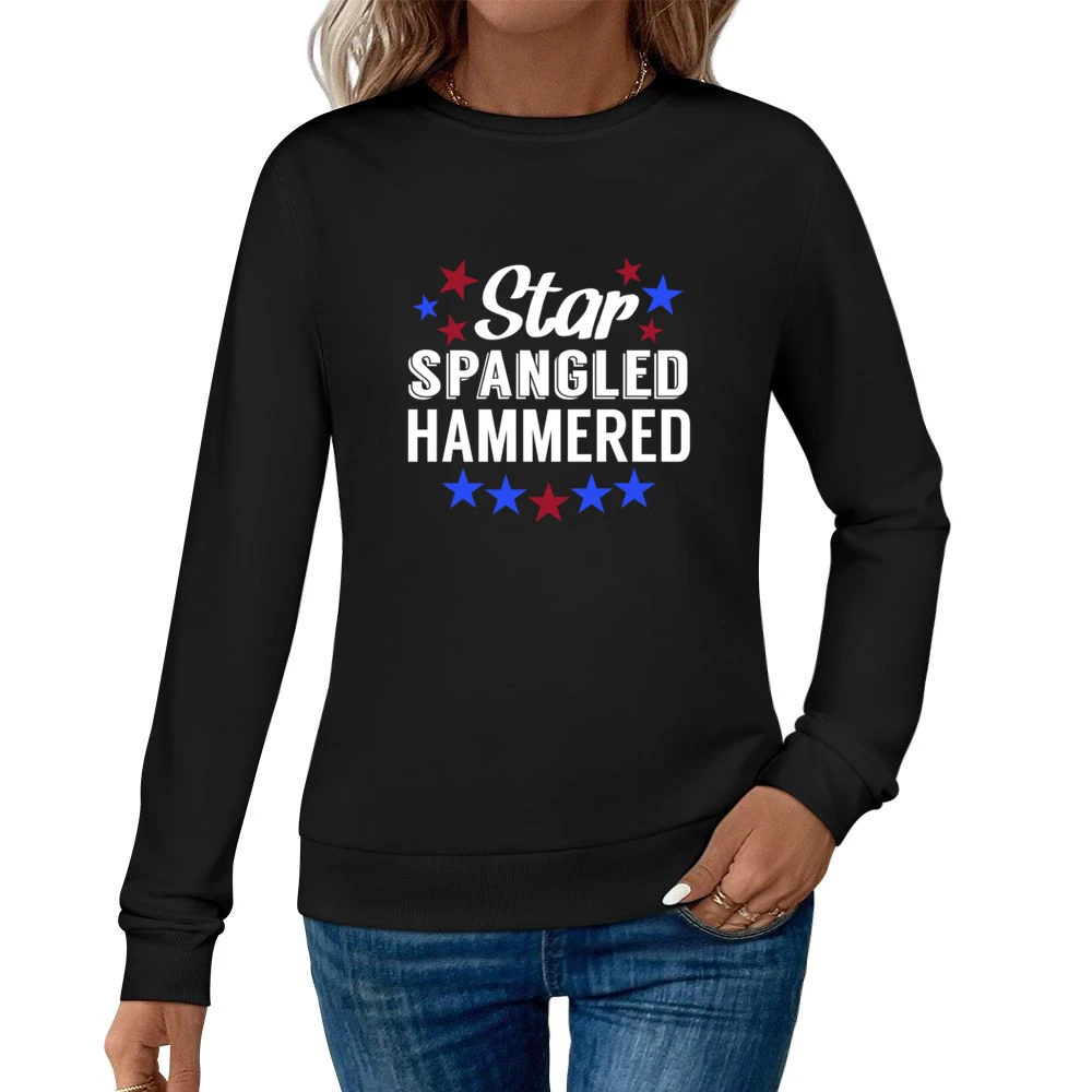 Star Spangled Hammered Funny USA American Fourth Of July Celebration G Women Pullover Sweatshirt