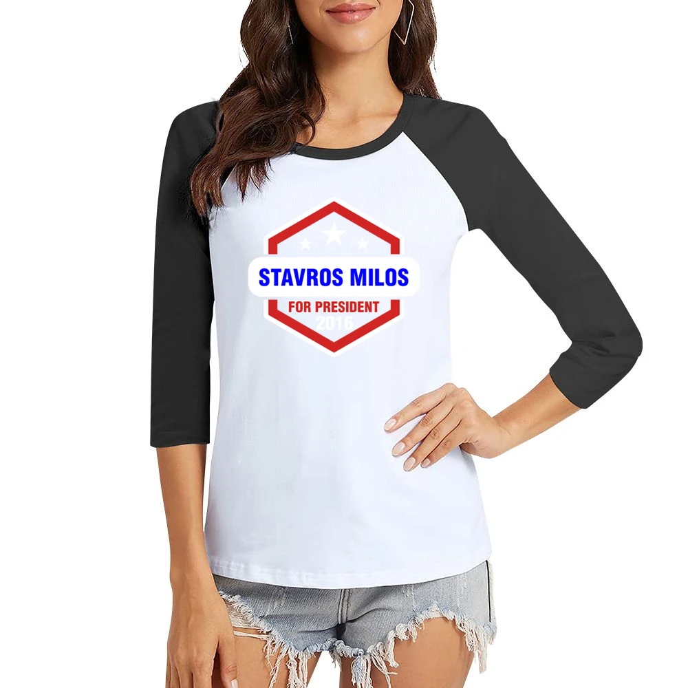 Stavros Milos For President 2016 Fargo TV Show Women Ladies 3-4 Sleeve T-Shirt