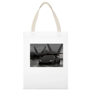 Stealth Lambo Tshirt White Canvas Tote Shopping Bag