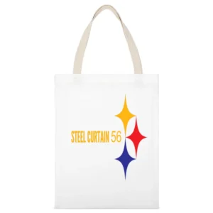 Steel Curtain 56 White Canvas Tote Shopping Bag