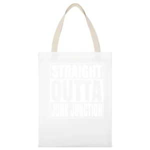 Straight Outta Junk Junction Fortnite Battle Royale Funny Video Game T White Canvas Tote Shopping Bag
