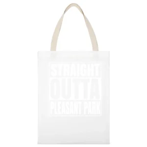 Straight Outta Pleasant Park Fortnite Battle Royale Funny Video Game T White Canvas Tote Shopping Bag
