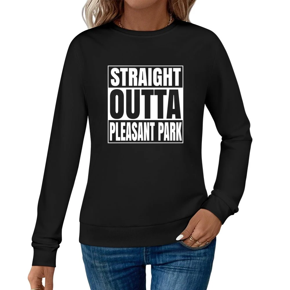 Straight Outta Pleasant Park Fortnite Battle Royale Funny Video Game T Women Pullover Sweatshirt