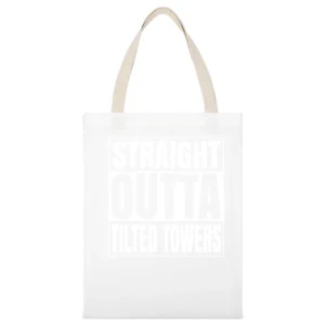 Straight Outta Tilted Towers Fortnite Battle Royale Funny Video Game T White Canvas Tote Shopping Bag