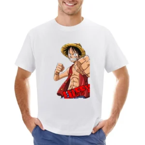 Strawhat pirates captain monkey d luffy One Piece manga rubber gomu fr Asian Size Men T-Shirt
