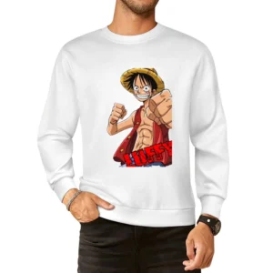 Strawhat pirates captain monkey d luffy One Piece manga rubber gomu fr European Size Pullover Sweater