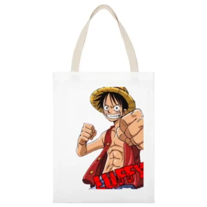 Strawhat pirates captain monkey d luffy One Piece manga rubber gomu fr White Canvas Tote Shopping Bag