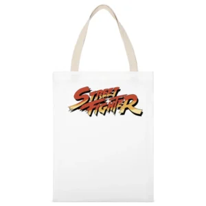 Street Fighter Retro Video Game 80s White Canvas Tote Shopping Bag
