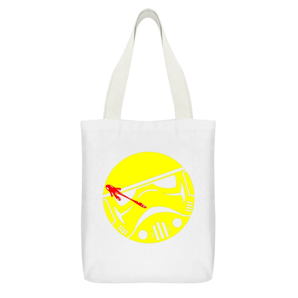 Strom trooper watchmen White Canvas Tote Shopping Bag With Interior Pocket