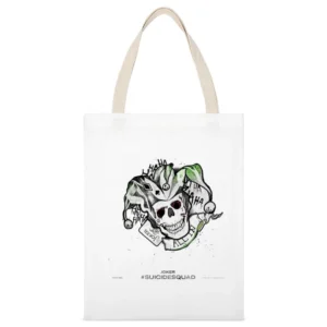 Suicide Squad Joker Tshirt White Canvas Tote Shopping Bag