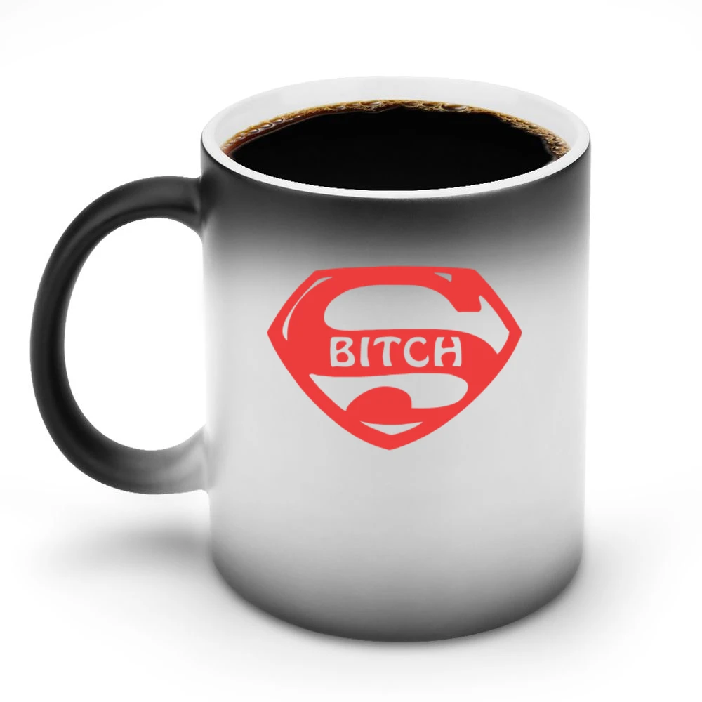 Super Bitch funny comic characters parody super hero Discoloration Mug